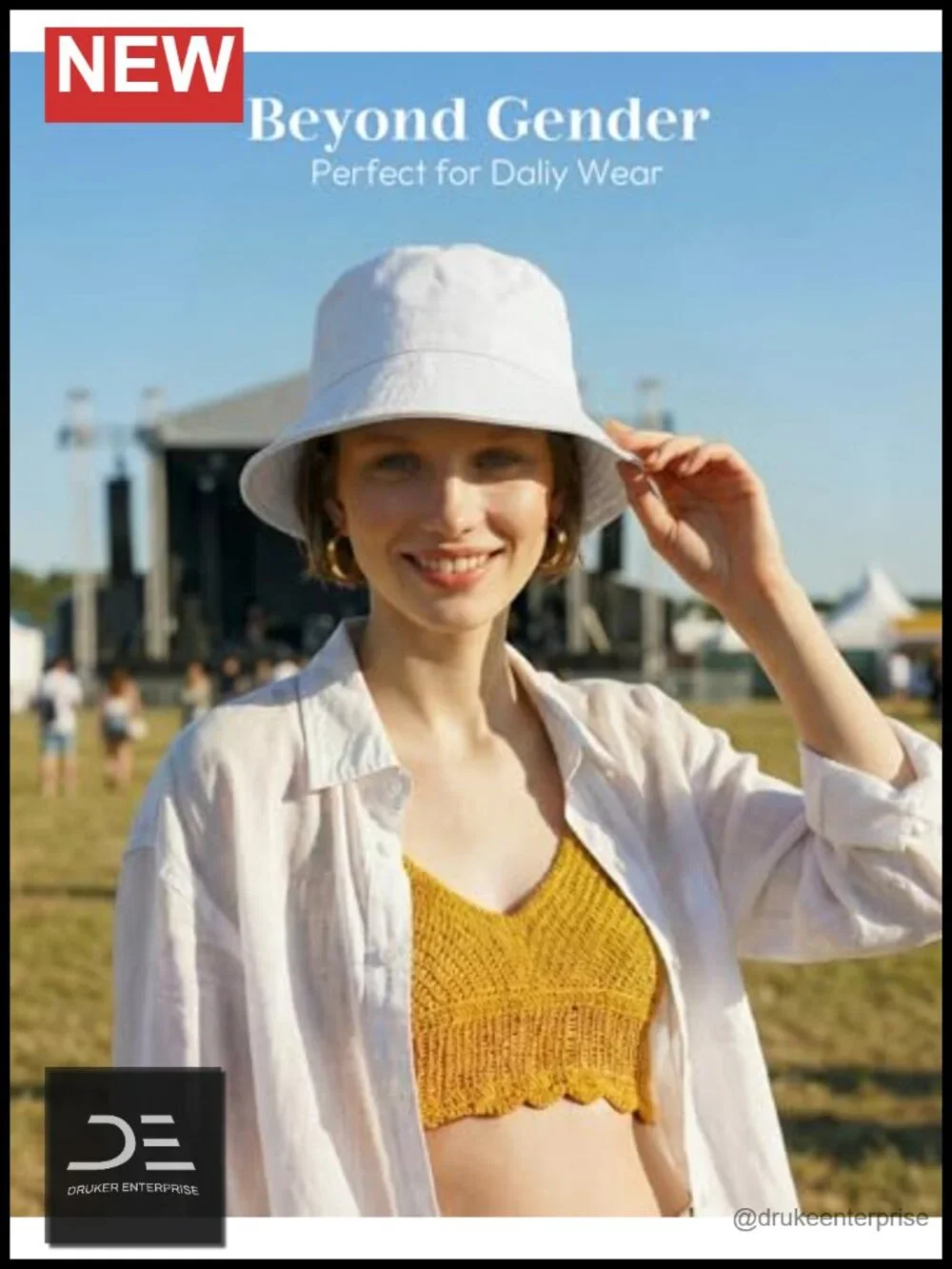 Bucket Sun Hat - Cotton Packable Adjustable Fishing Outdoor Beach Hat